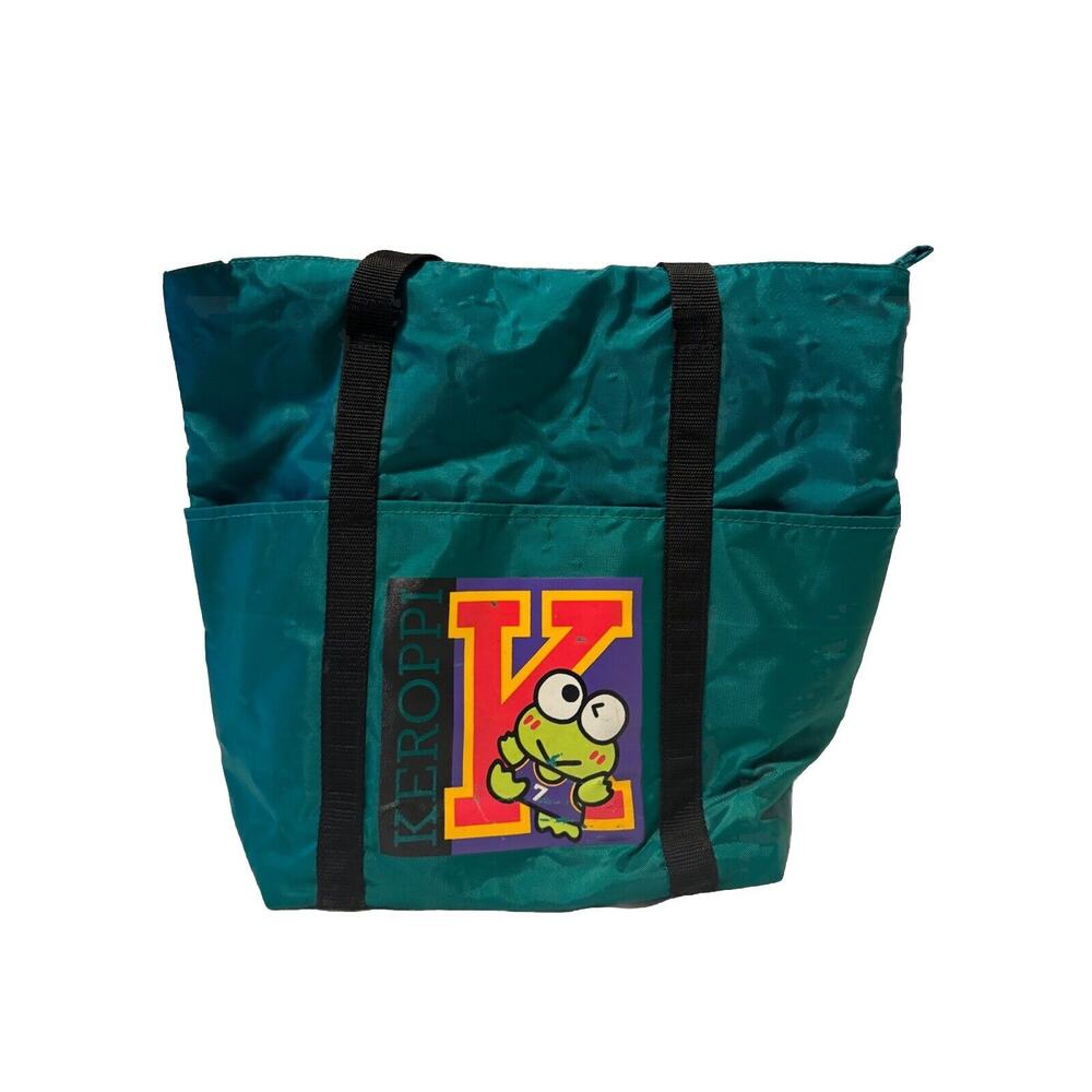 Kerokero Keroppi Rare Gym Tote Shoulder Week Bag Purse Vintage Sanrio 1994 Y2K